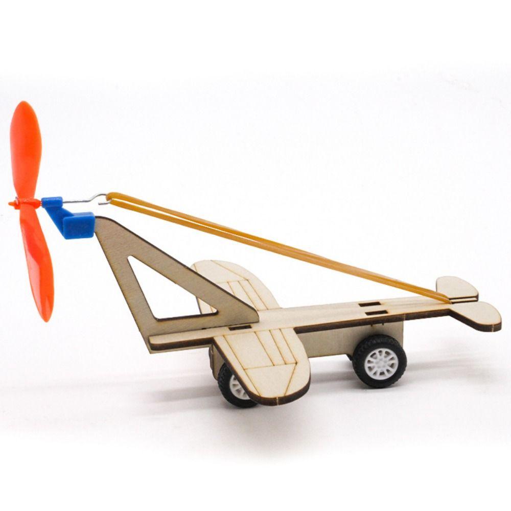 10pcs 2 Colors Rubber Band Powered Propellers Plastic Car Propeller For Student Airplane Projects