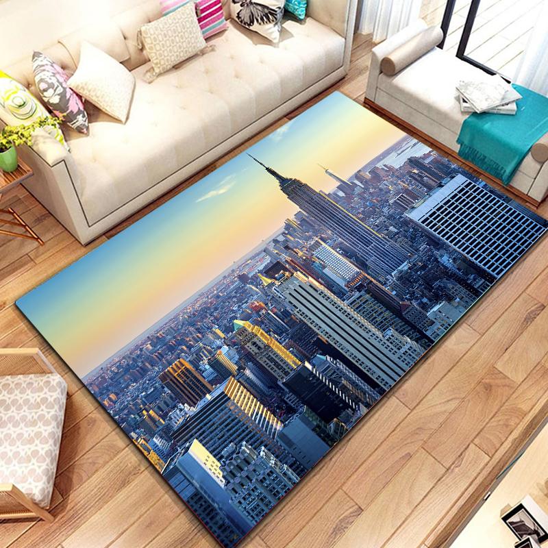 Ковер с видом улиц Нью-Йорка для кухни, ванной комнаты, нескользящий коврик, балкон, детская спальня, гостиная, декор, коврики для пола