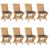 VidaXL Set of 8 Garden Chairs with Cushions, Patio Seats, Balcony Chairs, Outdoor Patio Furniture, 3072932