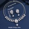 3PC Women's Fashion Zircon Series Flower Water Drop Necklace Earrings Zircon Set Party Festival Gift
