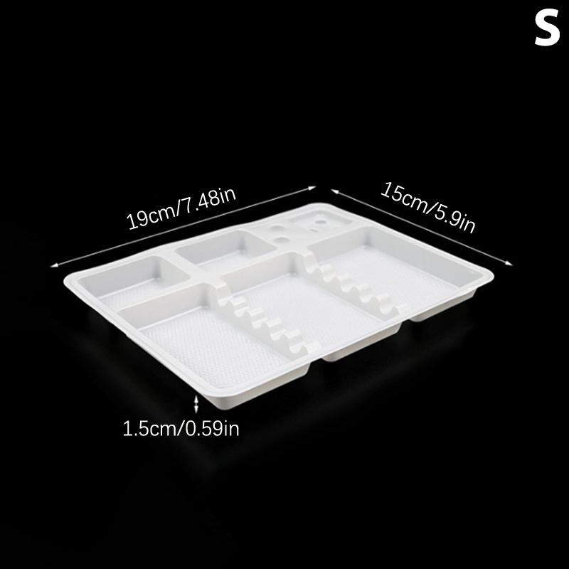 1 шт. одноразовый лоток для стоматологических инструментов, пластиковый лоток для хирургических инструментов, коробка, разделенная на маленькие и большие расходные материалы для стоматологии