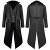 Мужской фрак однотонный с длинными рукавами готическая верхняя одежда однобортный со шлицей смокинг