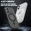 KEYSION Матовый чехол для MagSafe для iPhone 17 Силикон+ПК Полупрозрачный Беспроводная зарядка Противоударная Задняя крышка для телефона для iPhone 17