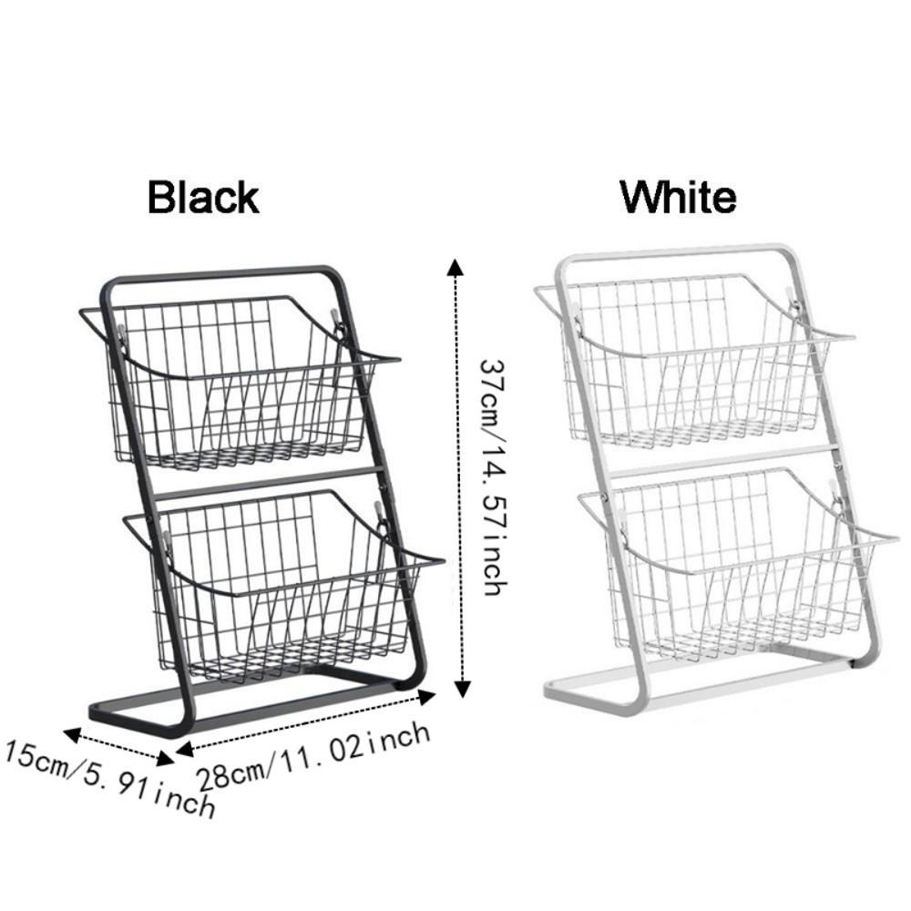 Detachable Double Layer Fruits Holder Iron Vegetables Fruit Storage Basket  Pantry