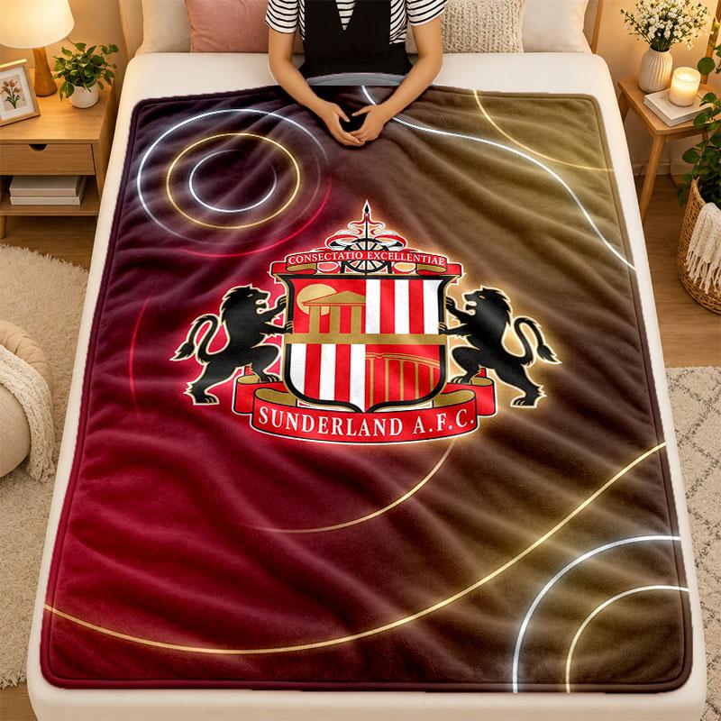 Flannel BlanketSunderland Football Warm Soft Throw Blanket for Indoor Sofa Bed Living Room Use