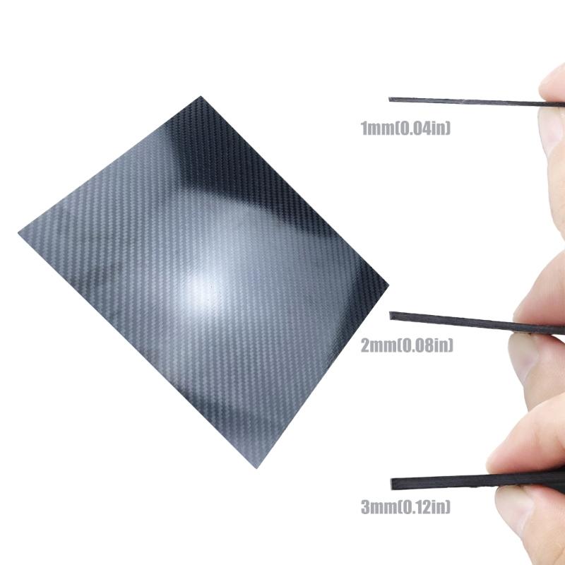 Carbon Fiber Sheet 200x250mm Glossy Finish Flat Carbon Fiber Board Plate Plain Weave Panel Sheet for Kite Remote Drones