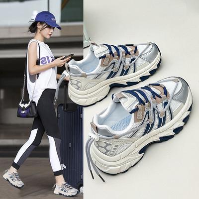 INS корейский стиль платформа папы обувь осень новые дышащие студенческие кроссовки увеличенный досуг уличный снимок Cj105