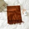 Модный однотонный шарф женский зимний новый стиль имитация кашемира шарф многоцветный теплый шарф длинная шаль