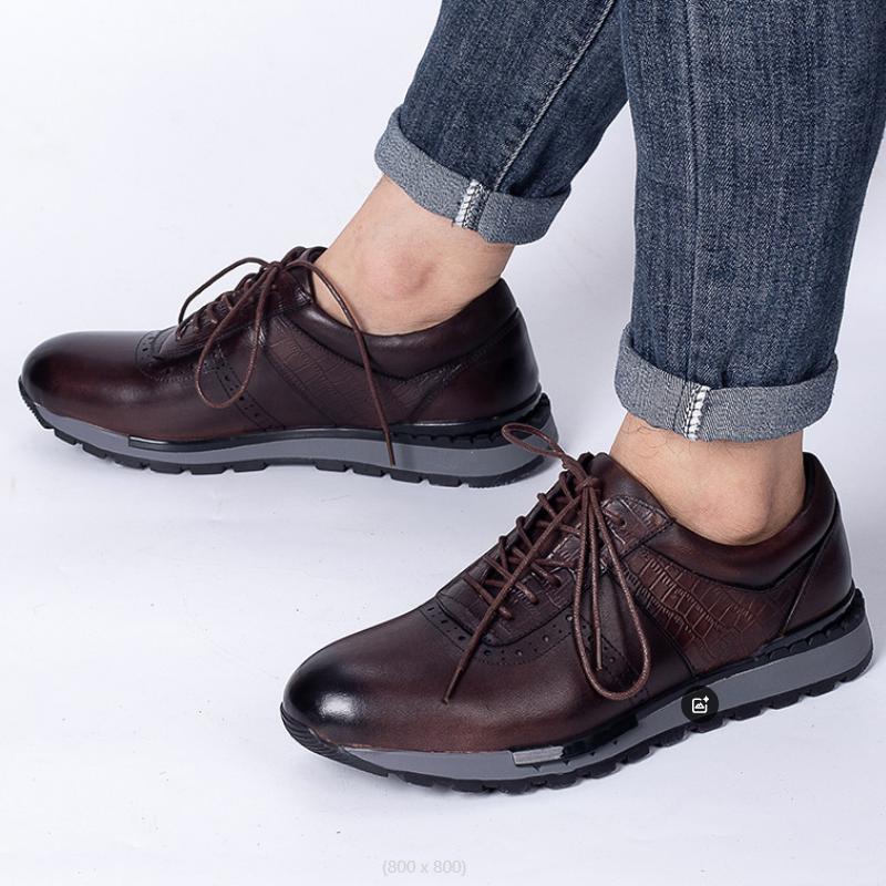 Fashion Men's Leather Shoes Spring Autumn Men's Casual Shoes Leather Trend Sports Fashion Wedding Shoes Zapatos Sapat A20