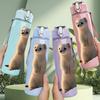 1PC Stoat Small Furry Wild Animal Print 750ml Color Plastic Sports Water Bottle Leakproof Flip Straw Lid Suitable for Sports Office Home Use
