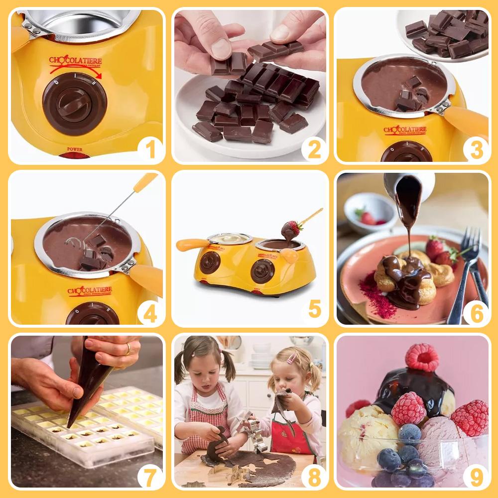 Aoresac Электрический плавильный горшок для шоколада с формой «сделай сам» и аксессуарами/антипригарным покрытием для шоколадных конфет