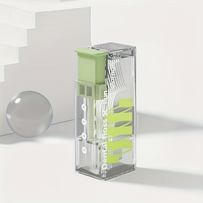 Портативный диспенсер для нити включает в себя 10 шт., автоматический выдвижной органайзер для нити для ухода за полостью рта, одноразовые палочки для нити