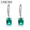 Green Topaz Gemstone Drop Earrings Solid 925 Sterling Silver Dangle Earrings Bridal Wedding Jewelry Gifts for Women