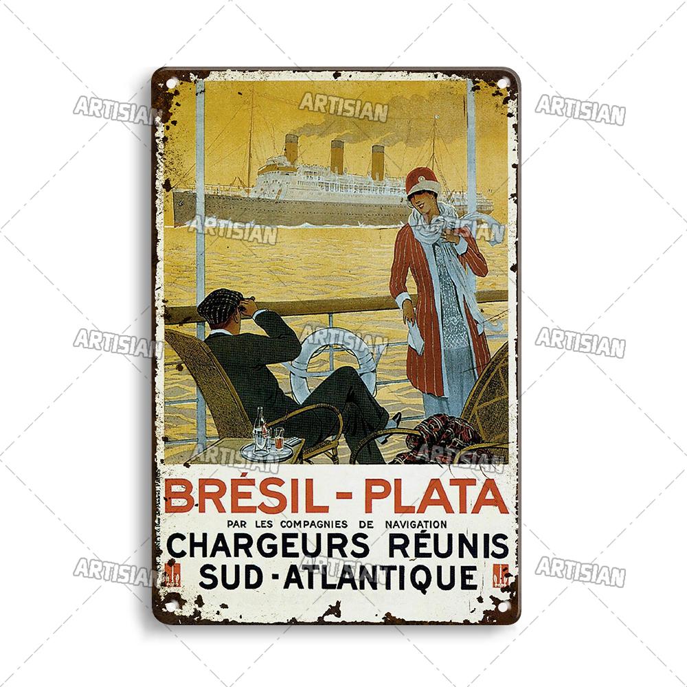Ностальгический бразильский металлический постер винтажная дорожная металлическая жестяная вывеска декоративная тарелка домашний бар студия настенный декор металлическая табличка
