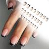 24x French Manicure Fake Tips, Nail Decor, Artificial Finger for Women and Girls