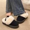 Новые стильные женские шерстяные тапочки, женская одежда, новые меховые сапоги One Plus Velvet Snow Boots Bao Head Winter Thick Sole Half Mop Cotton Shoes