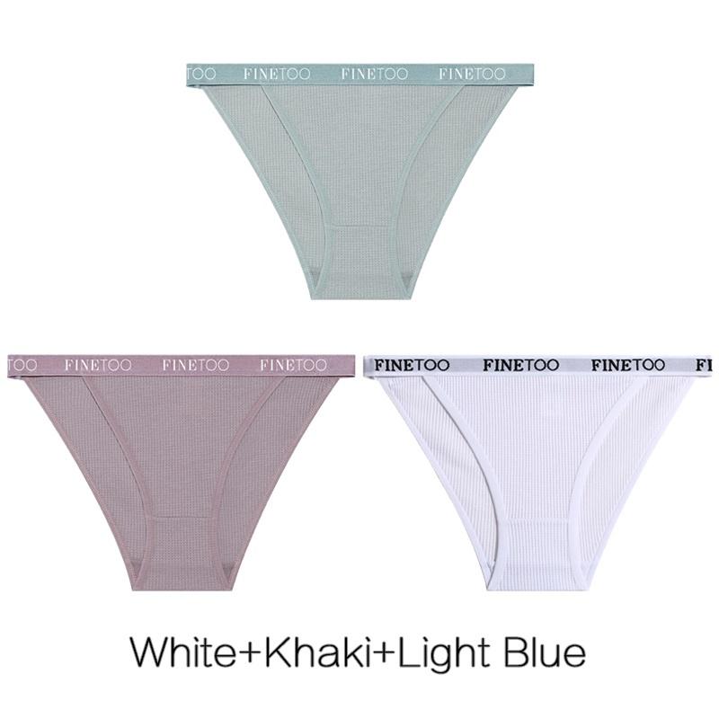 FINETOO 3 шт./компл. женские хлопковые трусики с низкой посадкой, женское удобное нижнее белье, вафельные трусы с поясом и надписью, трусы, новое нижнее белье