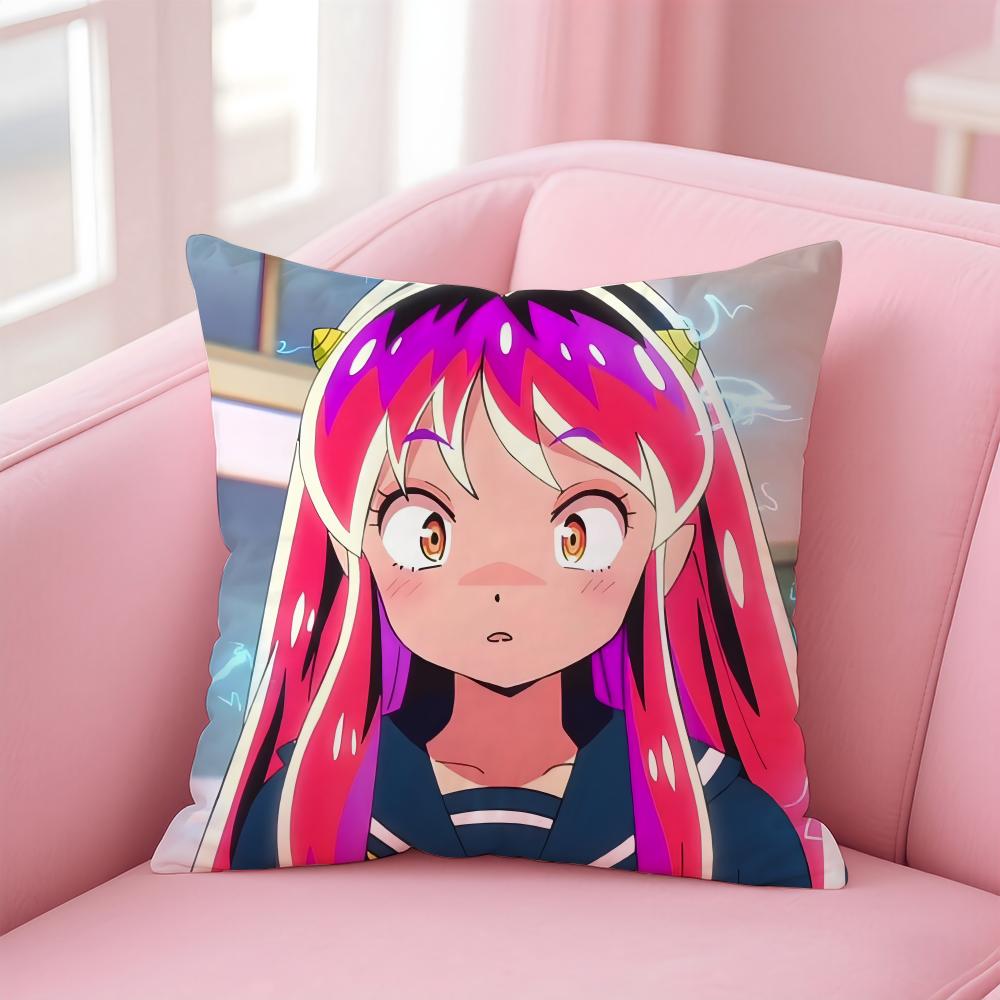 uUrusei Yatsura Pillow Anime Manga Cushion Cover Pillow Case Soft Friendly Fabric Concealed Zipper