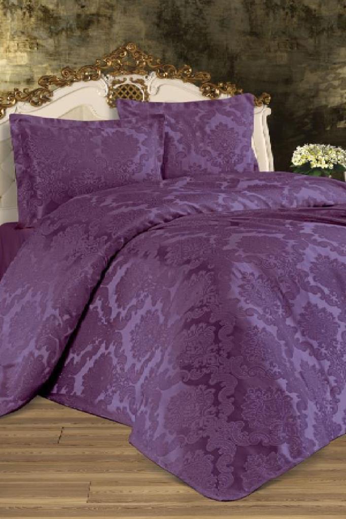 Busem Jacquard Chenille Single Bed Cover Plum