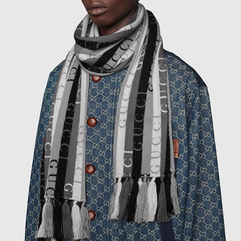 GUCCI Knit Scarves Unisex Black (Unisex) Knit Scarves 634166 4GB22 1260