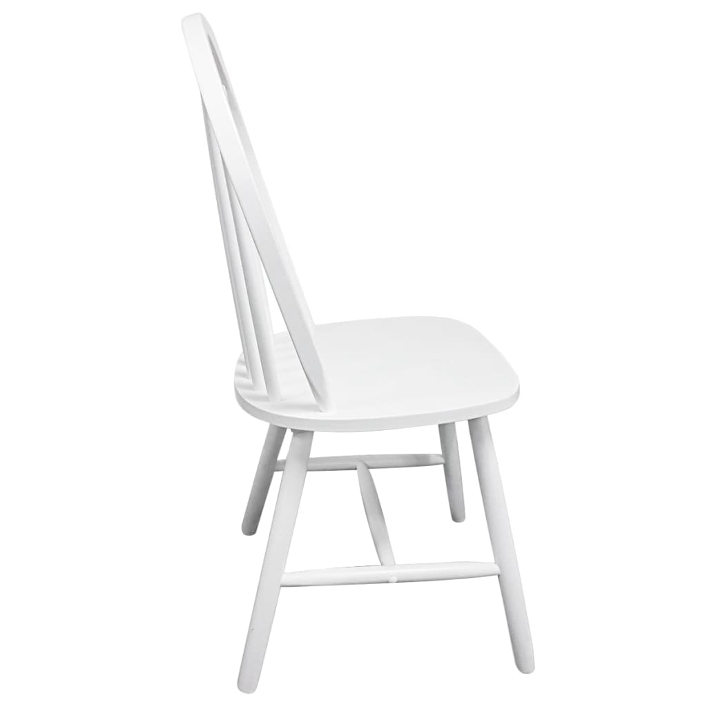 Dining Chairs 2 pcs White Solid Rubberwood