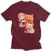 Mens Funny Cat Moon Meme T Shirts Round Neck Short Sleeve 100 Cotton TShirt Novelty Loose Fit Summer Tyle Clothing
