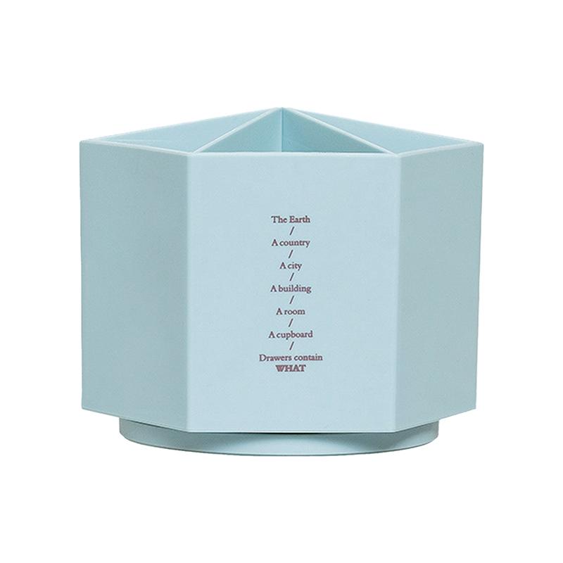 Простой держатель для ручек в форме шестиугольника с 6 ячейками, вращающийся на 360 градусов, настольный органайзер большой емкости для хранения канцелярских принадлежностей и косметики