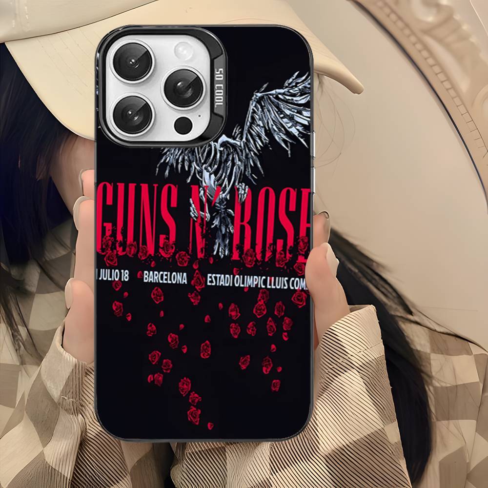 GUNS N ROSES Для iPhone 17 16 15 14 13 12 11 Pro Max Plus Матовый Цветной Задний Чехол для Телефона