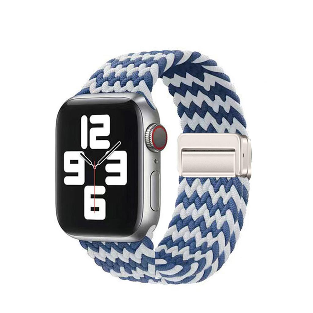 Magnetic Nylon Strap Adjustable Buckle for Apple Watch Strap Ultra2 49mm 45mm 44mm 41mm 40mm 38mm Band for Apple Watch Band iWatch 9 8 7 6 5 4 3 2 SE