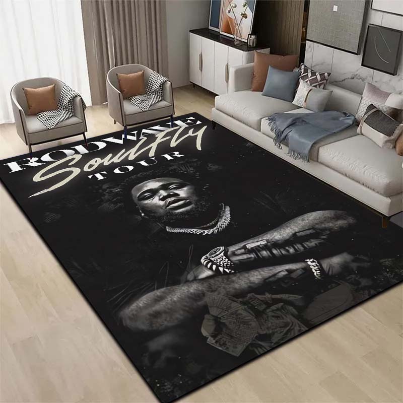3D Hip Hop Rapper Carpet Rod Wave Home Living Room Bedroom Decoration Flannel Comfortable Anti slip Area Corridor Carpet Gift