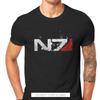 Футболка Mass Effect Game Distressed N7, классическая альтернатива, футболка высокого качества, большой размер, мужские футболки с круглым вырезом, топы из 100% хлопка, футболки