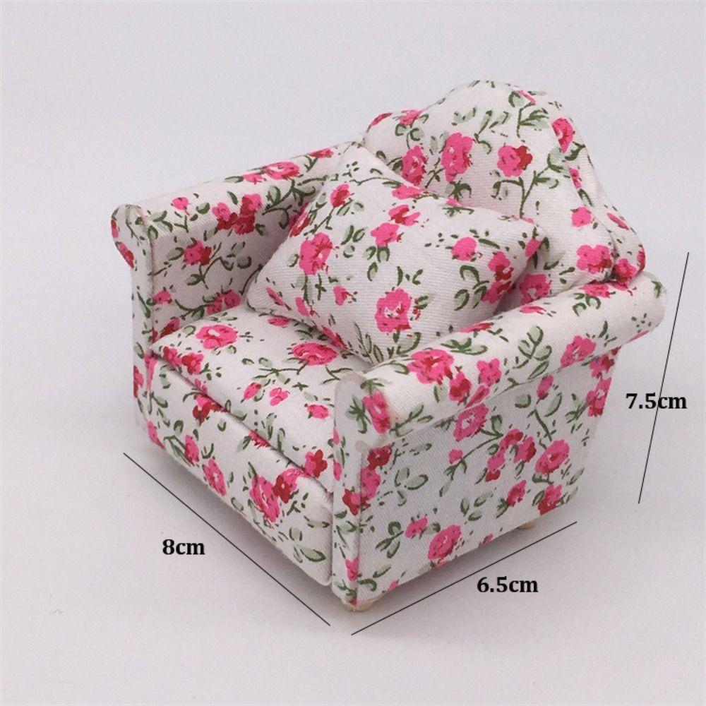 Cute 1:12 Dolls Sofa Pillows Set 8*6.5*7.5cm Miniature Doll House Accessories  Children Toys Gift