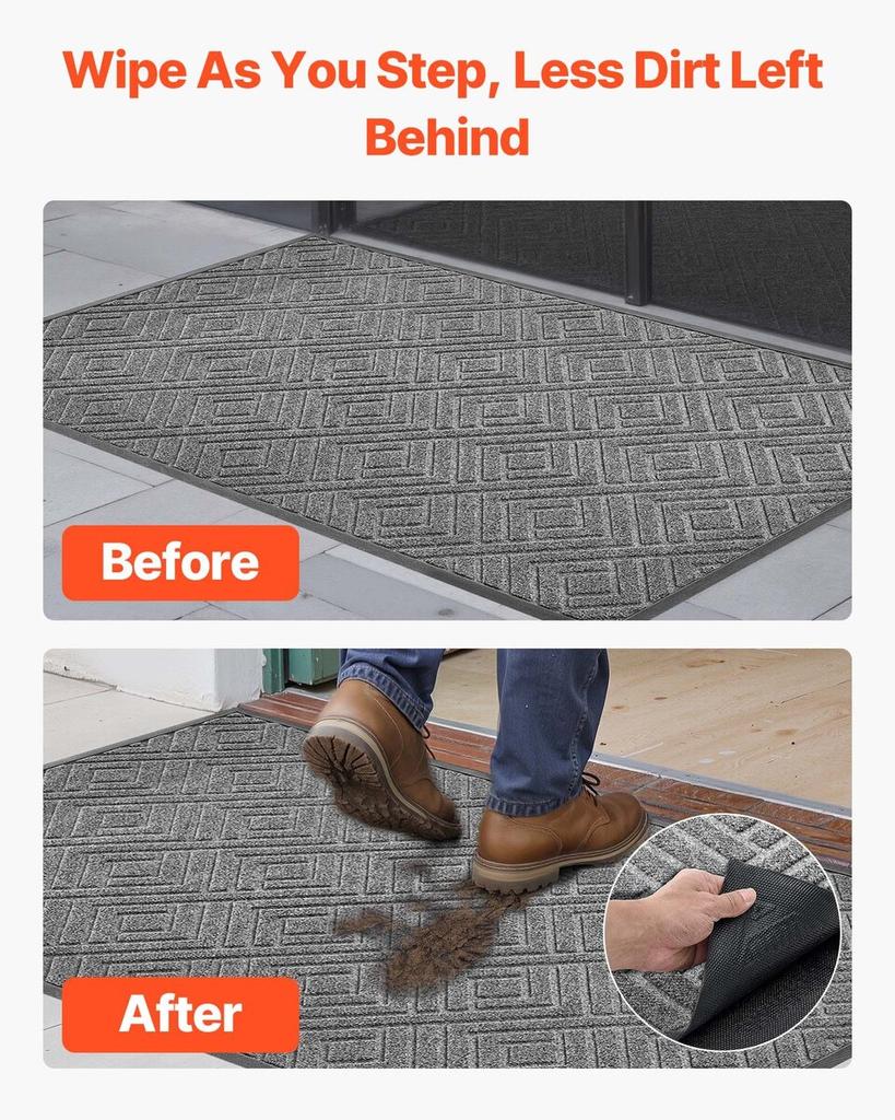 Front Door Mat, 1562 x 914 mm Commercial Floor Mat for Indoor and Outdoor, Modern Stylish Carpet with TPE Backing, Heavy Duty Washable Entry