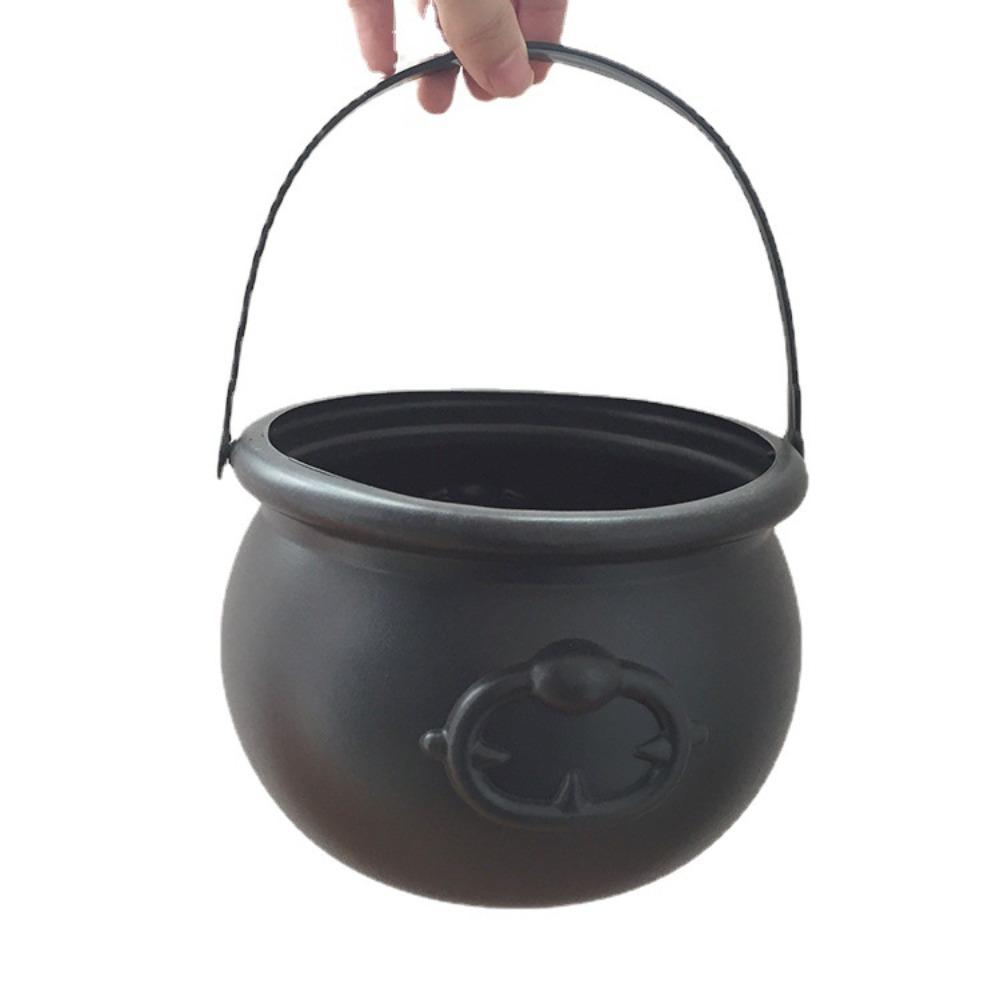 Large Trick-or-Treat Jar Candy Jar Black Halloween Candy Jar New Wizard Witch Cauldron Props