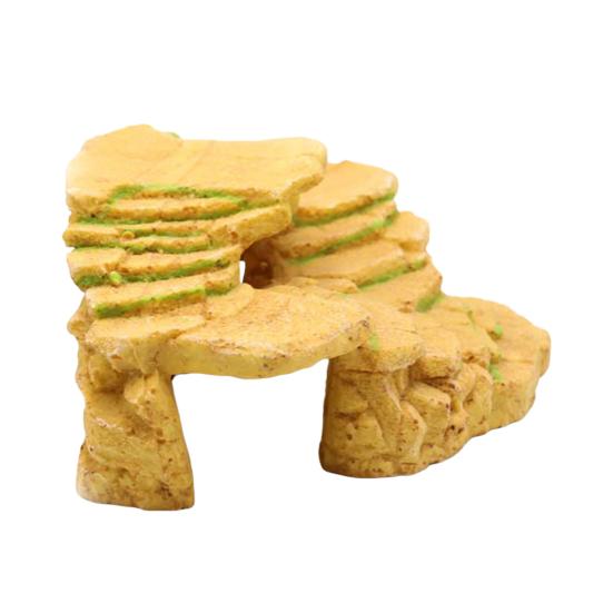 Fish Tank Terrace Wear-resistant Unbreakable Non-fading Pollution-free Sunset Ladder Tortoise Climbing Staircase Rock for Aquarium