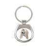 Afghan Hound, Tazi - Geometric Keychain with a Photo and the Inscription