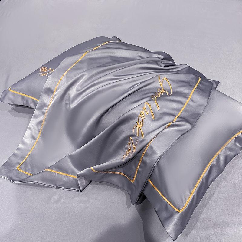 Наволочка в скандинавском стиле, летняя, холодная, шелковая, удобная, дышащая, для спальни, 48*74 см, вышивка, мягкая