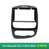 Глянцевая черная рамка-переходник 9 дюймов для магнитолы Android 2017+ Renault Clio