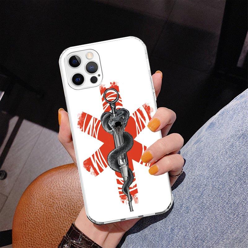 Медицинский спасательный чехол для телефона EMT EMS для iPhone 13 12 Mini 11 Pro Max XS XR X SE 7 8 Plus 5S 5 6S 6 Подарок Печатная крышка Fundas
