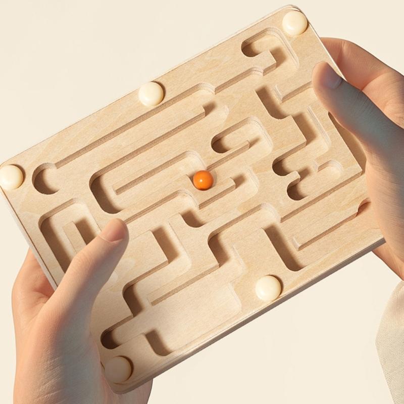 Деревянный лабиринт с шариками, игрушка-головоломка для детской вечеринки, развивает способность решать проблемы и мелкую моторику