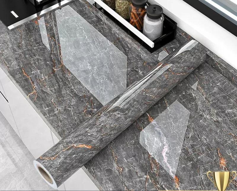 80cm Self-adhesive Kitchen Cabinets Wallpaper Rolls for Walls PVC Waterproof Marble Wall Stickers Vinyl Contact Paper Home Decor