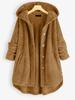 Large Size 8XL Women's Jacket Autumn Winter Hooded Coat 10 Color Velvet Fashion Medium Long Large Women's Hooded Jacket Coat