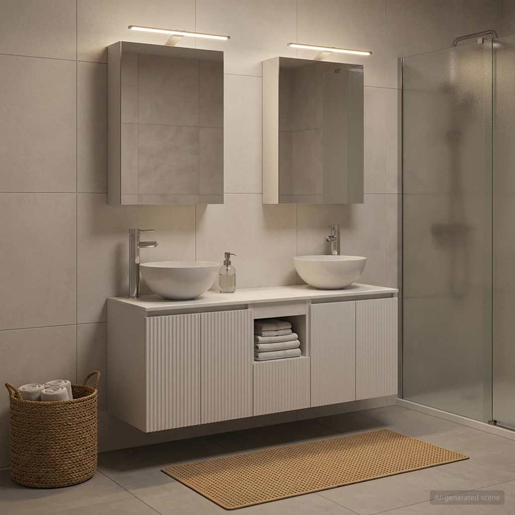 5 Piece Bathroom Cabinet Set White 50 x 14.5 x 70 cm