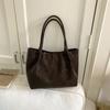 Soft Large Capacity Handbag Leather Shopper Underarm Bag Versatile Suede Shoulder Bag  Casual Use