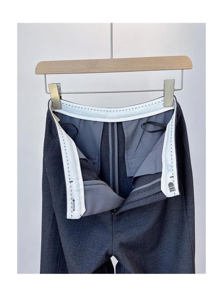 Ladies' Luxury Wool-Blend Wide-Leg Trousers: Elegant Old Money Style for Spring, Autumn, and Winter