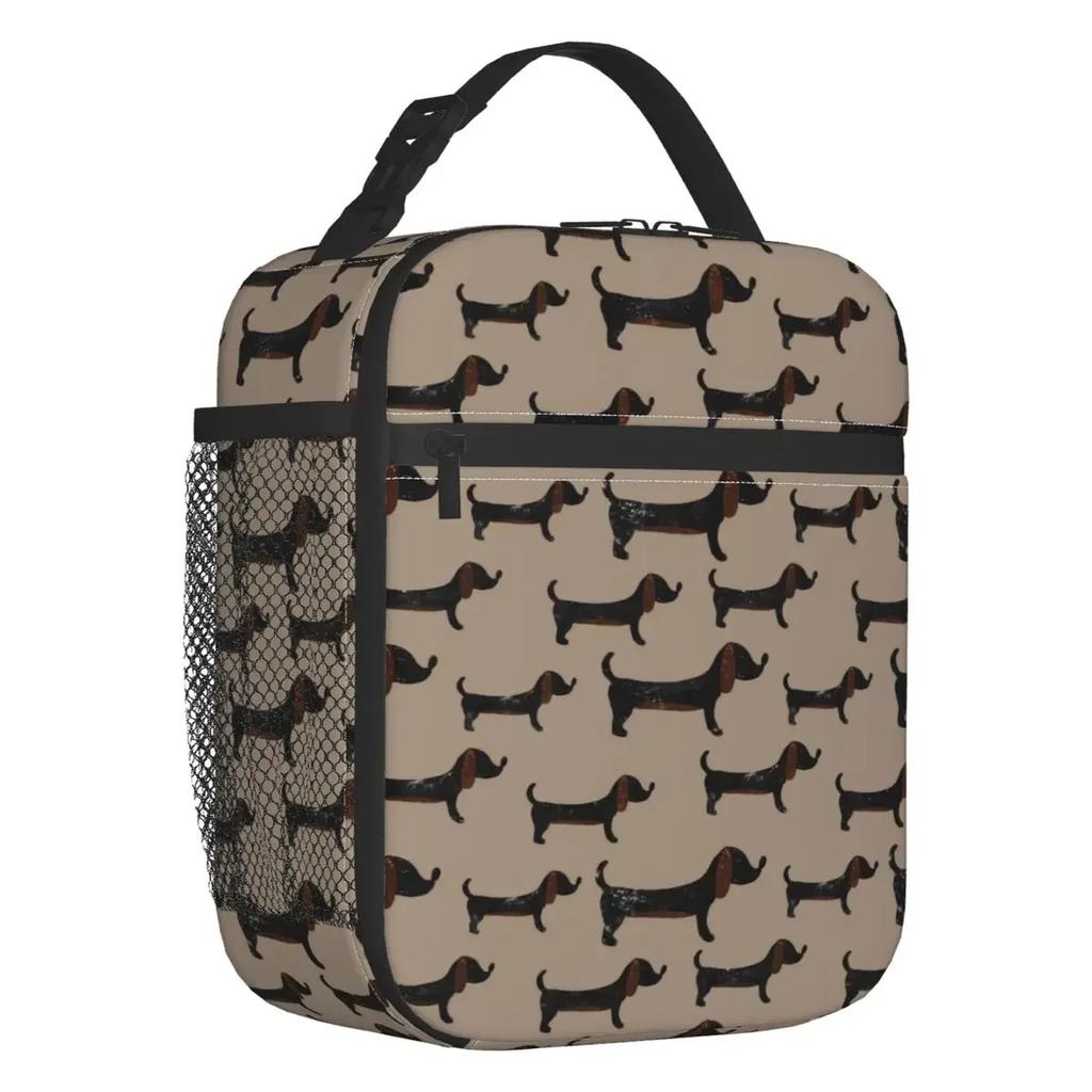 Пользовательская сумка для ланча в виде собаки-таксы для женщин, термосумка-холодильник, изолированный ланч-бокс для студента, в школу