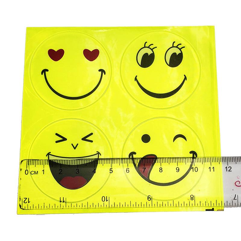 Smiley Reflective Stickers Children's School Bag Motorcycle Visual Safety Reflective Stickers