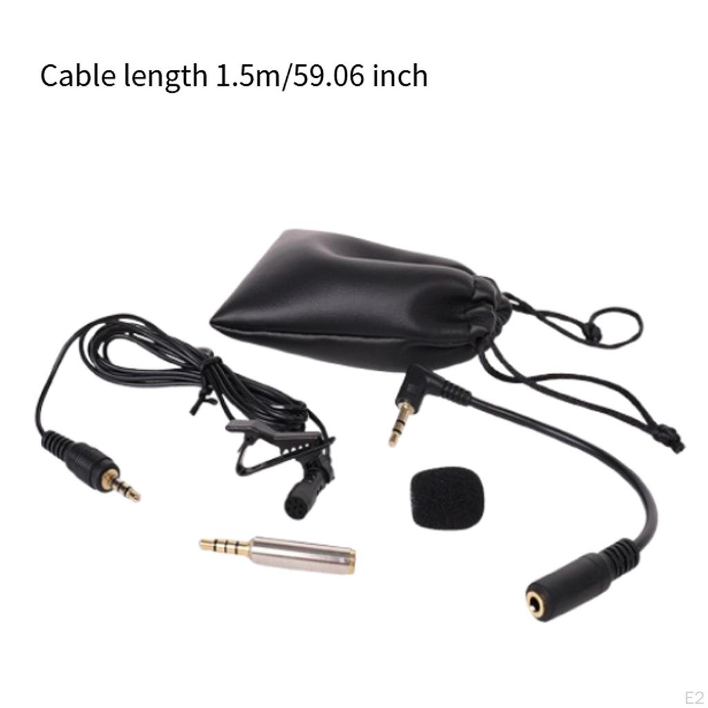 Lapel Microphone Clip On Mic, Portable Noise Reduction Collar Mic with 3.5mm Jack for Teaching