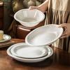 Набор керамической посуды однотонного цвета серии Cong Jane, бытовые миски, миски для овощей, салатники, круглые большие тарелки, миски-шляпы