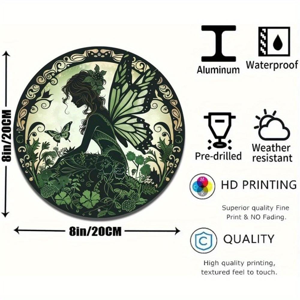 1 Piece, 2D Flat Print, Vintage Round Metal Aluminum Sign, Spring Fairy Tale Themed Tin Sign, Wall Art Decoration, Coffee Bar